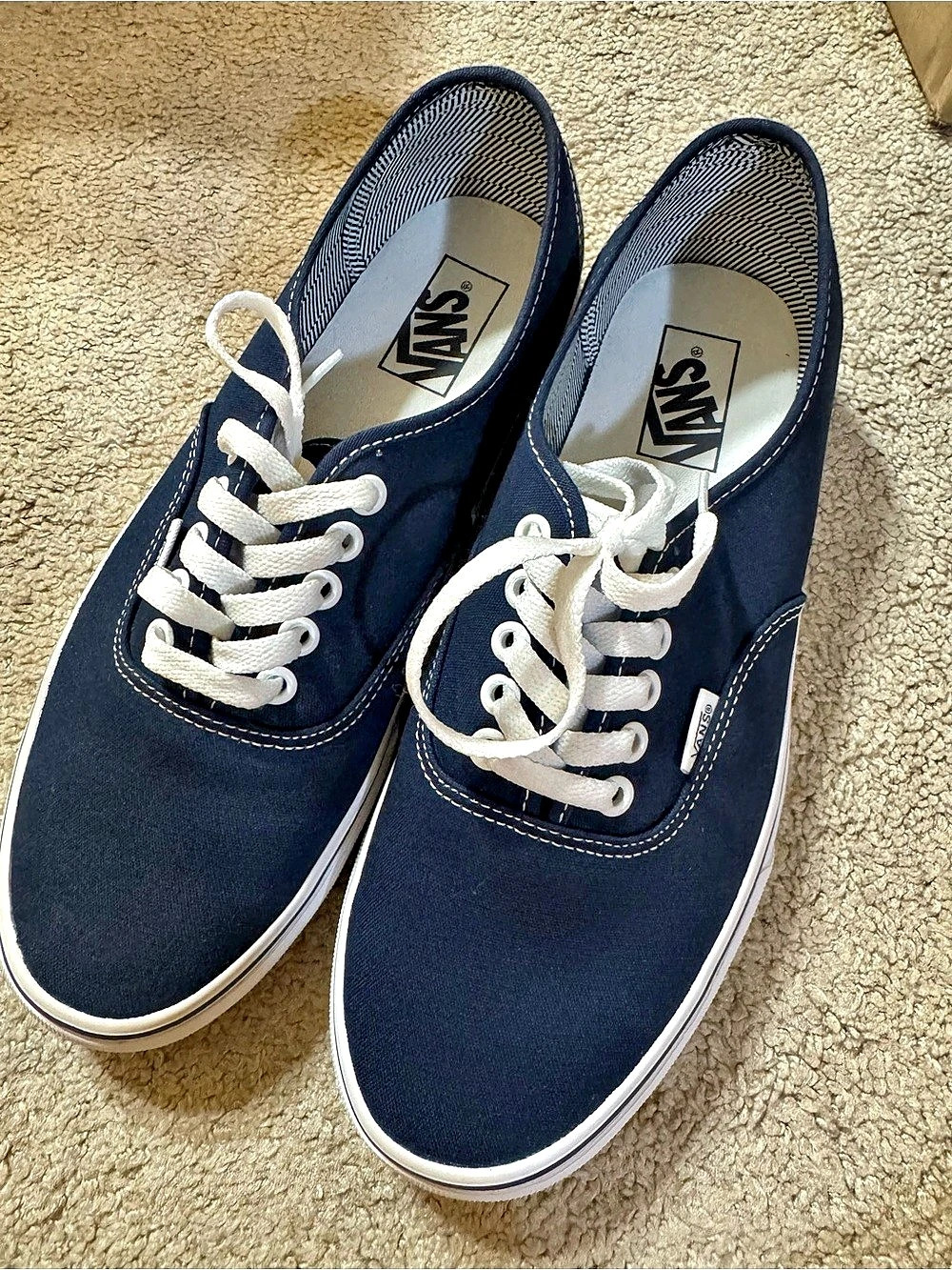Vans Authentic Navy Canvas Sneakers Blue & White Men’s US 9